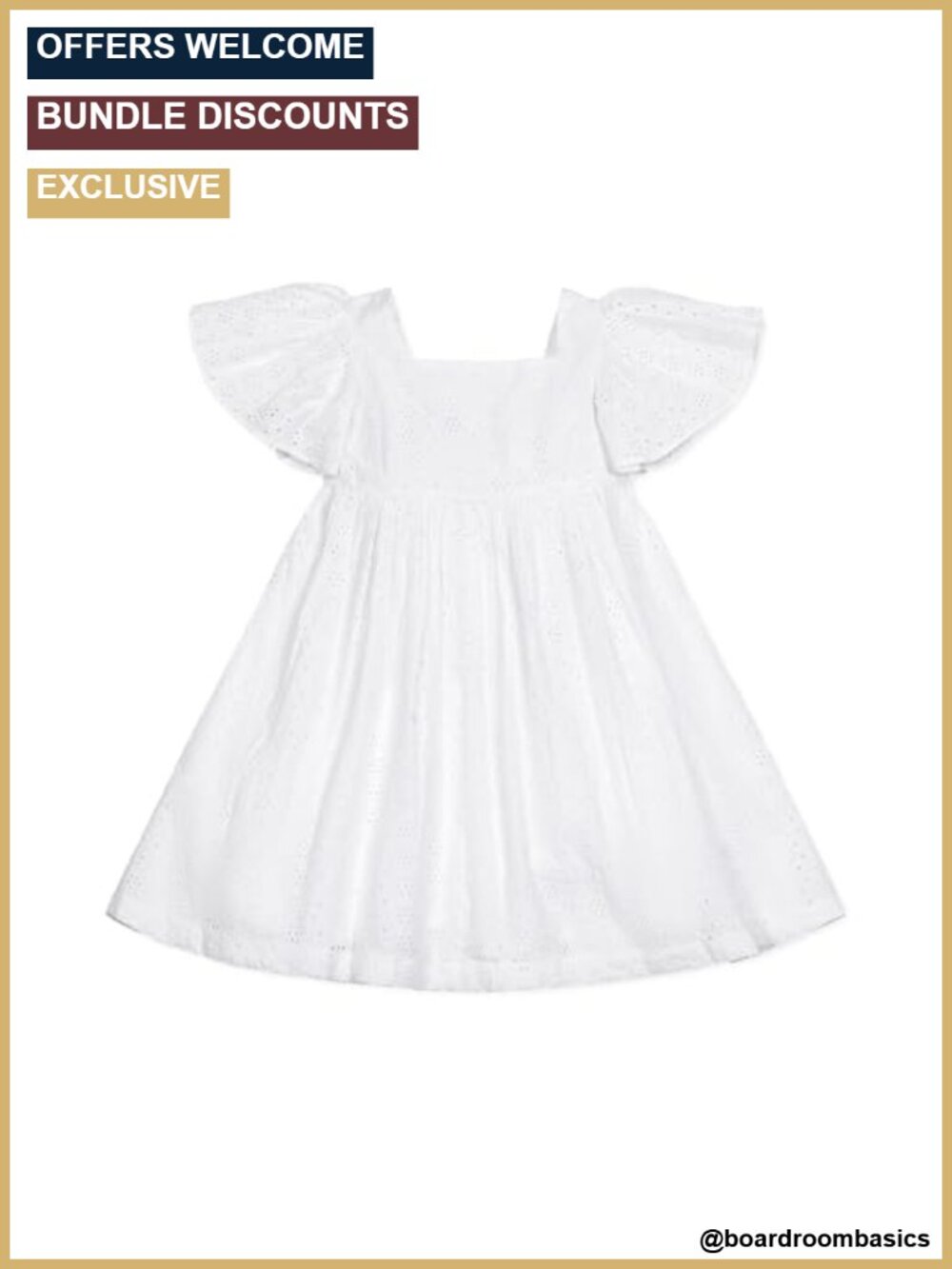 Girls Sleeveless Fit and Flare Summer Dress Organic Cotton